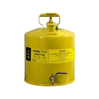 Bote dispensador de seguridad SYSBEL de 5 galones (19 L) amarillo|Bote de seguridad para líquidos inflamables tipo I – SCAN006Y