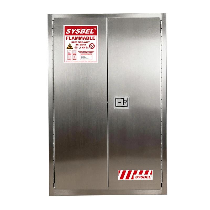 Gabinete de almacenamiento de líquidos inflamables de acero inoxidable, 45 gal|WA810450Gy|SYSBEL