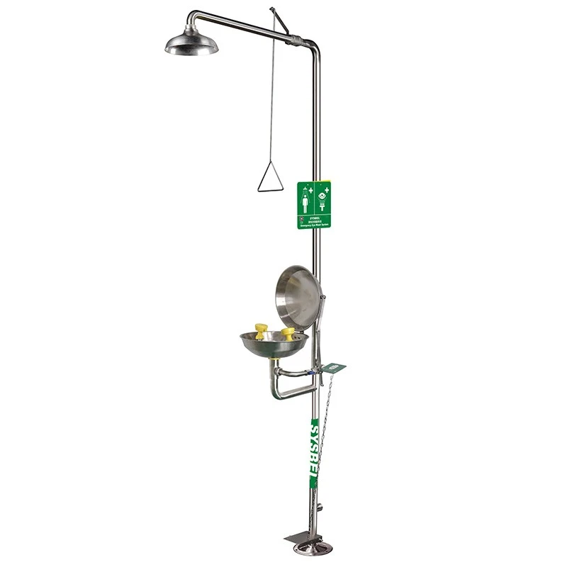 SYSBEL Combination Safety Shower And Linkage Flip-Top Eyewash Station